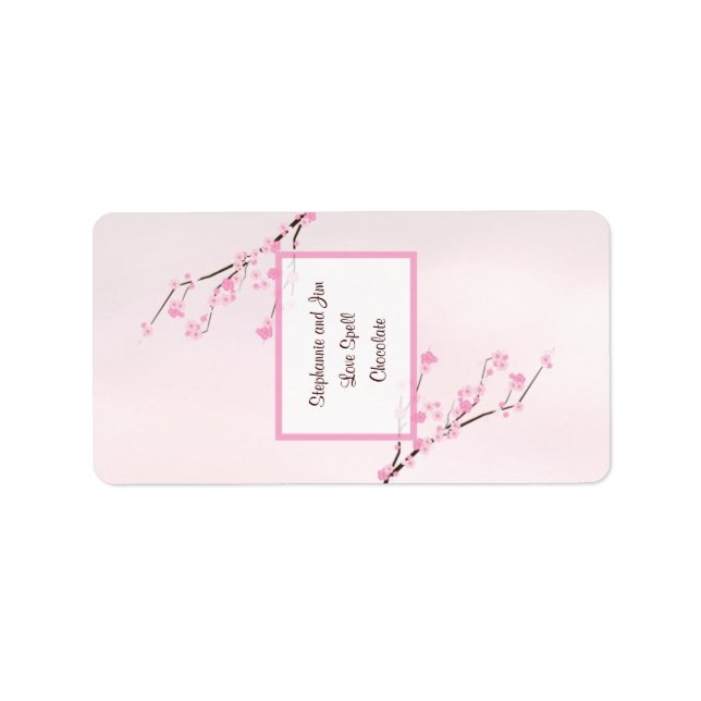 Étiquette Fleur de cerise rose miniature Hersheys de 1,25 po (Devant)