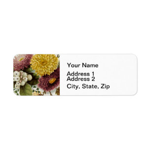 Étiquette Fleur de chrysanthème mère florale