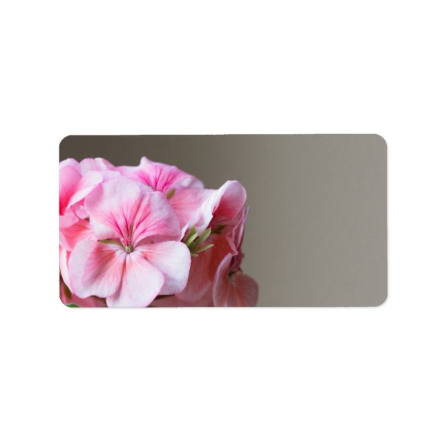Étiquette Fleur de géranium rose (Devant)