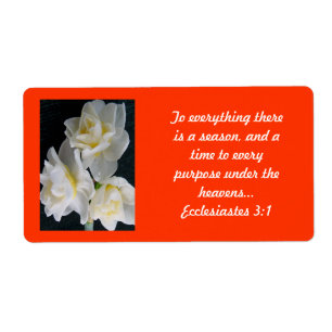 Étiquette Fleur de Jonquil - 3:1 d'Ecclesiastes