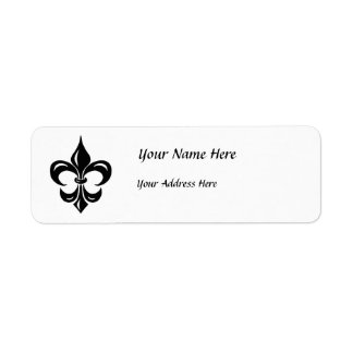Étiquette Fleur de Lis en noir