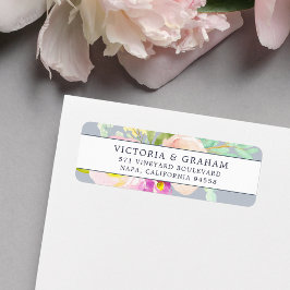 Étiquette Fleur floue | Adresse de retour Floral