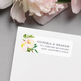 Étiquette Fleur floue | Adresse de retour Floral