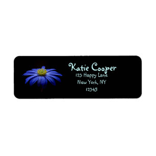 Étiquette Fleur Gerbera Blue Daisy sur un arrière - plan noi
