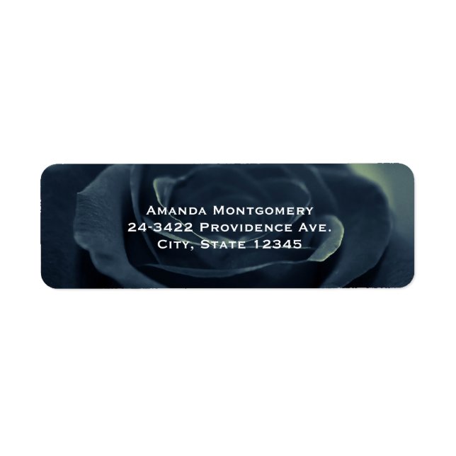 Étiquette Fleur noire Rose Vibe gothique foncé (Devant)