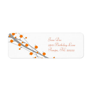Étiquette Fleur orange