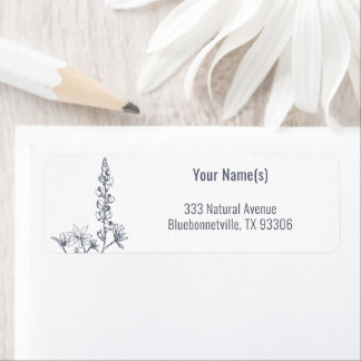 Étiquette Fleur sauvage Bluebonnet Floral Adresse de retour