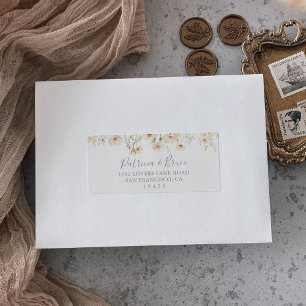 Étiquette Fleur sauvage Blush classique Mariage RSVP Adresse