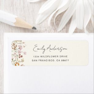 Étiquette Fleur sauvage Boho In Bloom Garden Adresse de reto