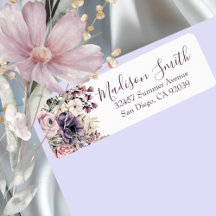 Fleur sauvage Bouquet Adresse de retour personnali