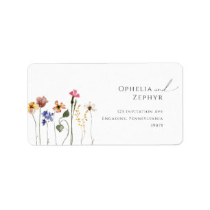 Étiquette Fleur Sauvage Colorée   Adresse de Retour de RSVP 
