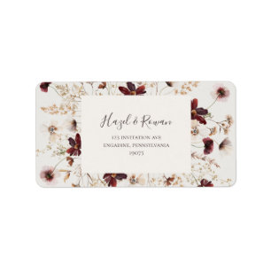 Étiquette Fleur sauvage de Cuivre Bourgogne   Adresse de ret