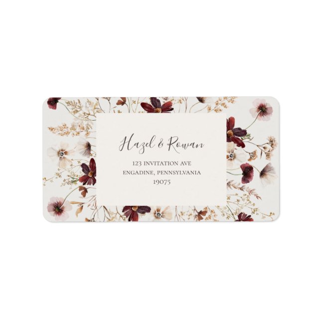 Étiquette Fleur sauvage de Cuivre Bourgogne | Adresse de ret (Devant)