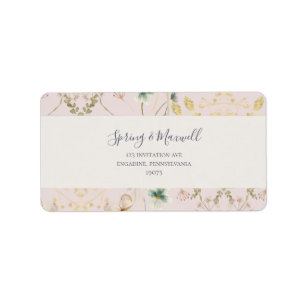 Étiquette Fleur sauvage de printemps   Blush Wedding RSVP Ad