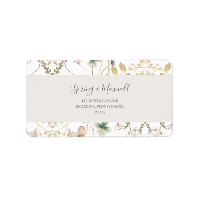Étiquette Fleur sauvage de printemps | White Wedding RSVP Ad (Devant)