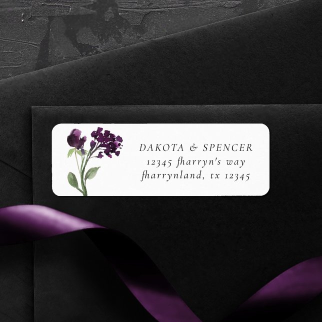 Étiquette Fleur sauvage | Deep Purple Bohemian Adresse de re (Créateur téléchargé)