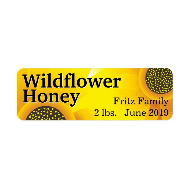 Étiquette Fleur sauvage d'or Floral Honey Jar (Devant)