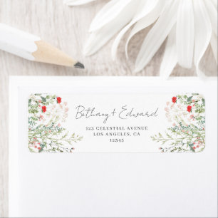 Étiquette Fleur sauvage Meadow Mariage Adresse de retour
