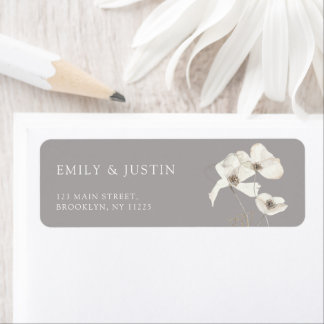 Étiquette Fleur sauvage moderne Aquarelle Beige Mariage Adre