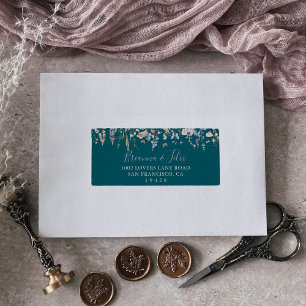 Étiquette Fleur sauvage multicolore Green Wedding RSVP Adres