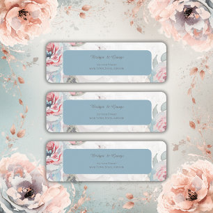 Étiquette fleur sauvage rose mariage