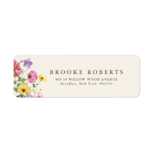 Étiquette Fleur sauvage Rustic Chic Floral Boho Pays Adresse
