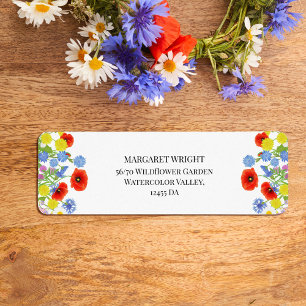Étiquette Fleur sauvage Rustic Country Floral Mariage Adress
