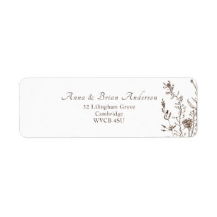 Étiquette Fleur sauvage rustique automne Mariage floral