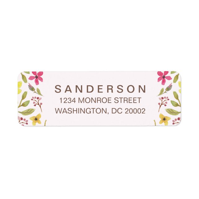 Étiquette Fleur sauvage Whimsy | Floral rustique (Devant)