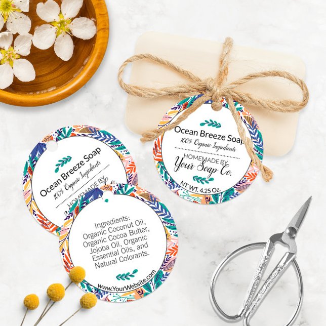 Étiquette Fleurie Moderne pour Vos Savons Artisana (Modern Floral Hang Tag for Your Artisan Soaps 🧼
)