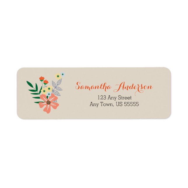 Étiquette Fleurs à main, personnalisées (Devant)