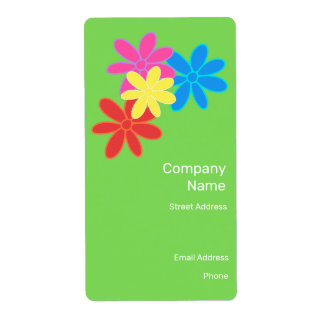 ÉTIQUETTE FLEURS ABSTRAITES MODERNES ET COLORÉES VERTES