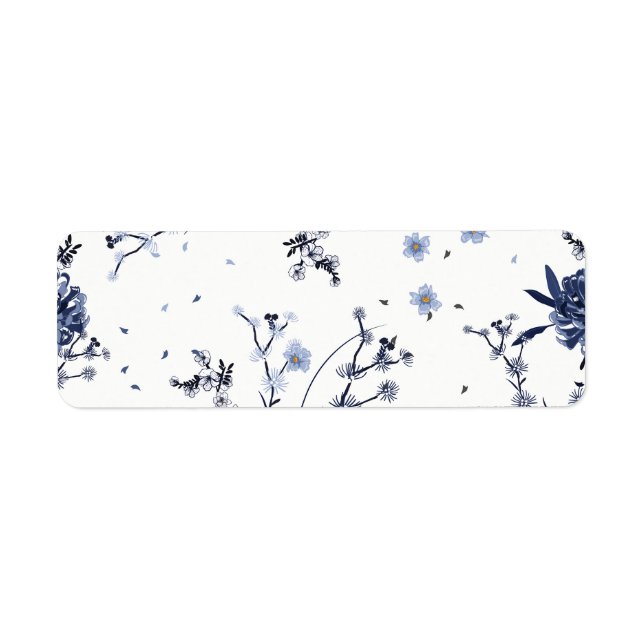 Étiquette Fleurs bleues (Devant)