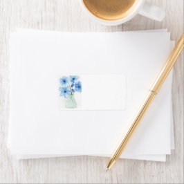 Étiquette Fleurs bleues dans un vase Cartes de notes