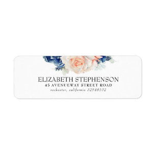 Étiquette Fleurs d'aquarelle bleu et bracelet élégant