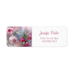 Étiquette Fleurs d'aquarelle personnalisées Script manuscrit