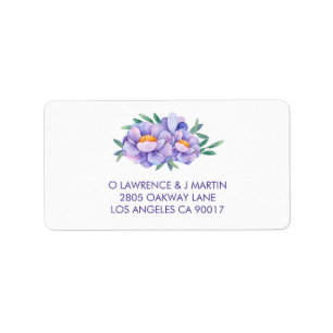 Étiquette Fleurs d'aquarelle violette