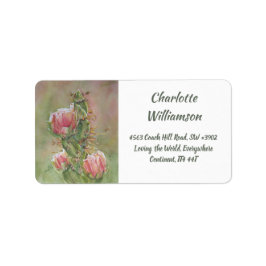 Étiquette Fleurs de cactus du désert en aquarelle Adresse