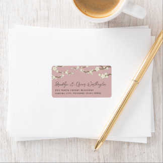 Étiquette Fleurs de cerisier Sakura à la crème blanche Maria