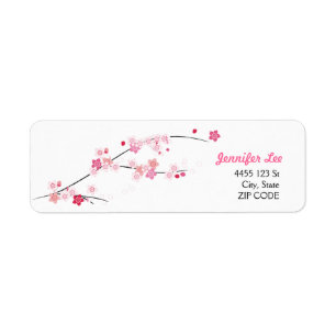 Étiquette Fleurs de cerisier SAKURA Fleurs roses mignonnes p