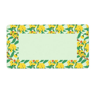 Étiquette Fleurs de gomme jaune
