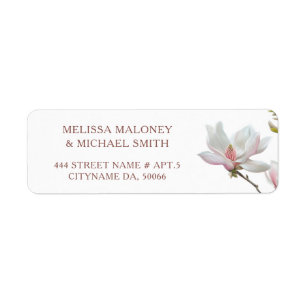 Étiquette Fleurs de magnolia d'art fin Mariage