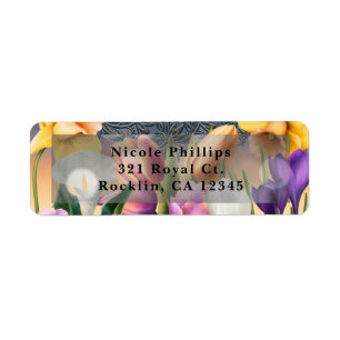 Étiquette Fleurs de printemps Floral Élégant Chic Invitation