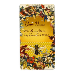 ÉTIQUETTE FLEURS DE PRINTEMPS HONEY BEE, BEEKEEPER