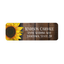 Fleurs de soleil rustique Mariage personnalisé