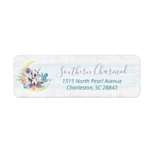 Étiquette Fleurs de Sud Coton Lune & Bois Adresse de Retour