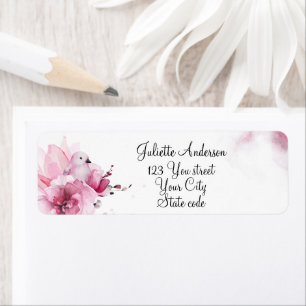 Étiquette Fleurs délicates mignonnes Retourner Adresse Label