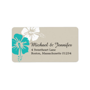 Étiquette Fleurs d'Hibiscus tropicaux