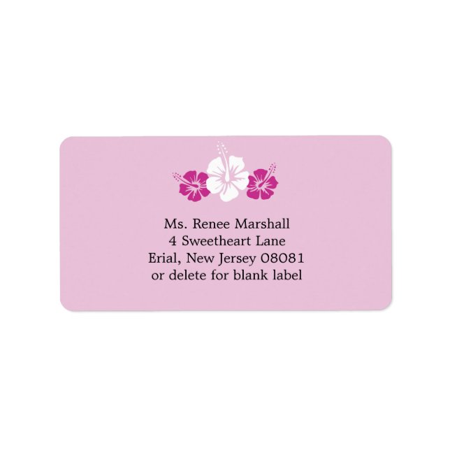 Étiquette Fleurs d'Hibiscus tropicaux (Devant)