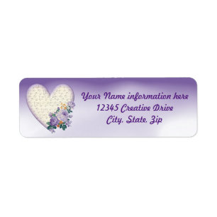 Étiquette Fleurs du coeur Notes musicales Violet Adresse de 